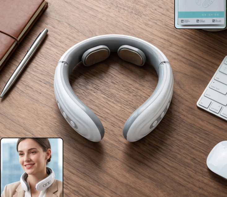 Wireless Electric Neck Massager Cordless Cervical Pulse Massage Device