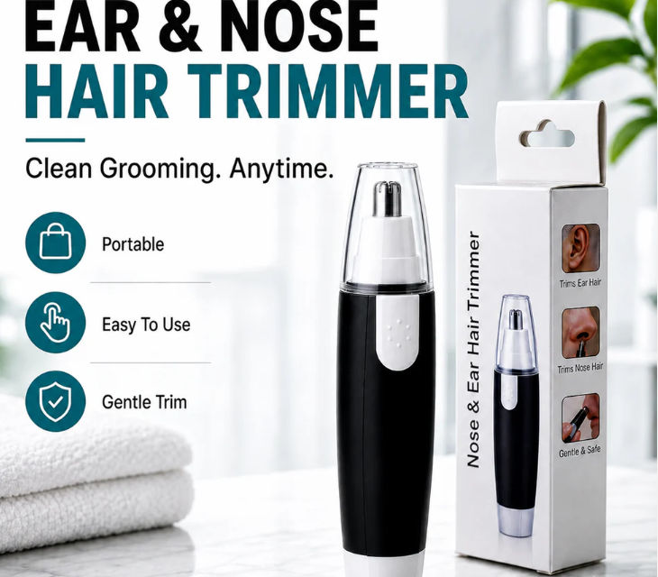 Ear & Nose Hair Trimmer – Painless, Battery-Operated