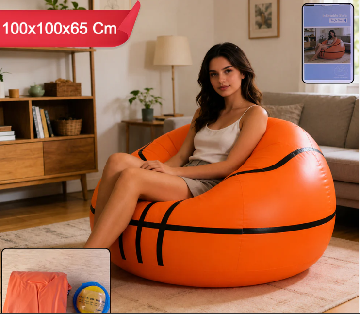Inflatable Ball Sofa – Space-saving, fun lounge seat for kids & adults