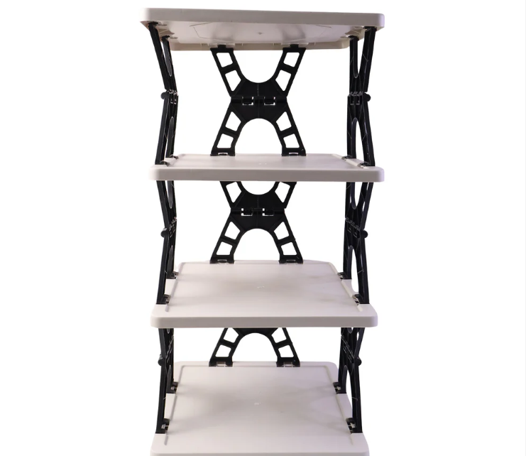 Multipurpose Foldable 4 Layer Storage Rack – Space Saving Organizer by DeoDap