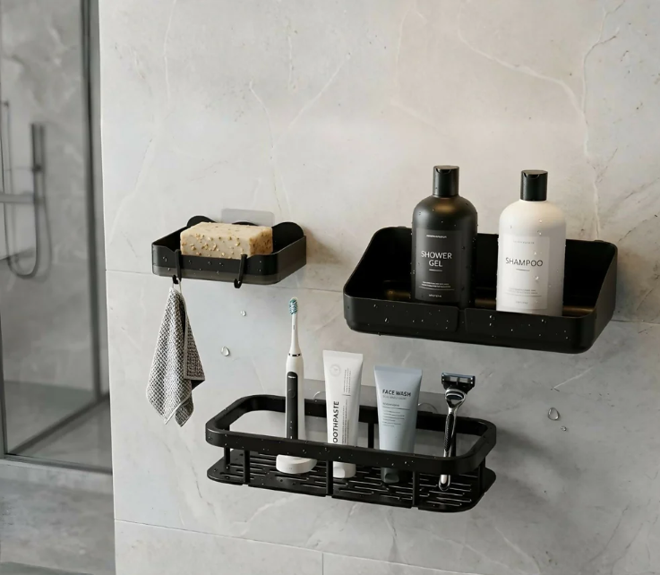 Wall Mounted Bathroom Storage Rack – Space-saving & Rust-resistant