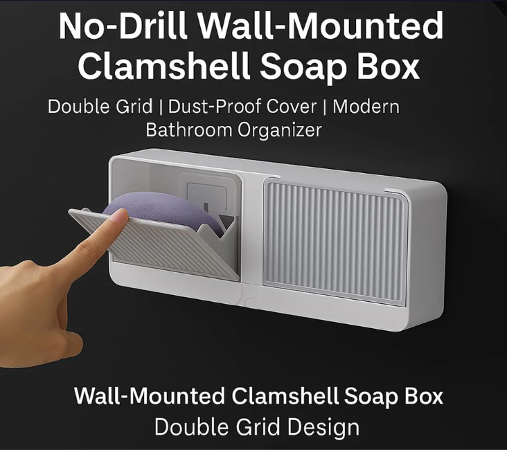 Bathroom Storage Organizer – Wall Mounted 4-Compartment Soap Holder