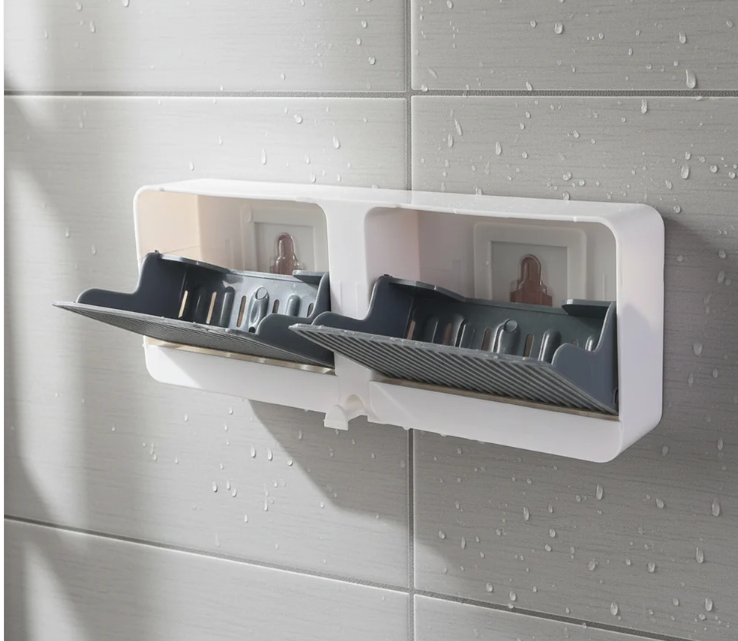 Bathroom Storage Organizer – Wall Mounted 4-Compartment Soap Holder
