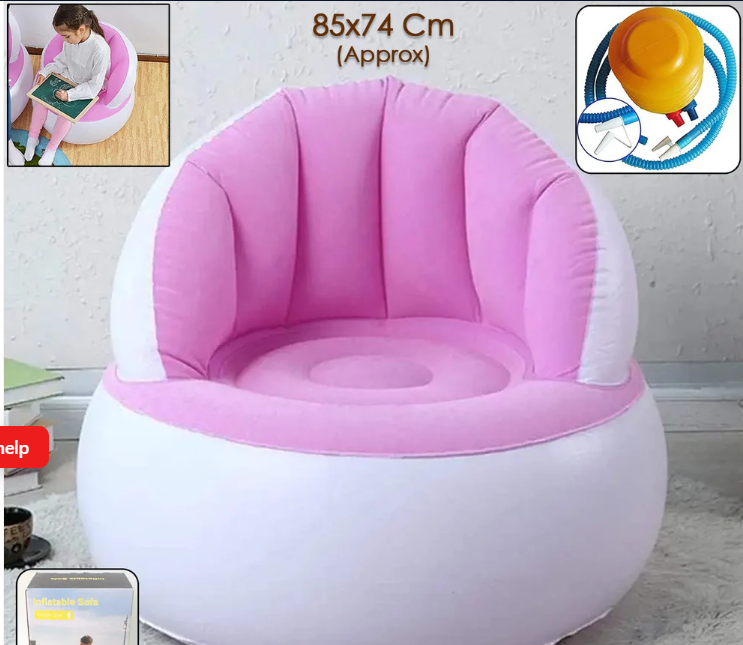 Kids Inflatable Sofa Chair – With Foot Pump & Backrest