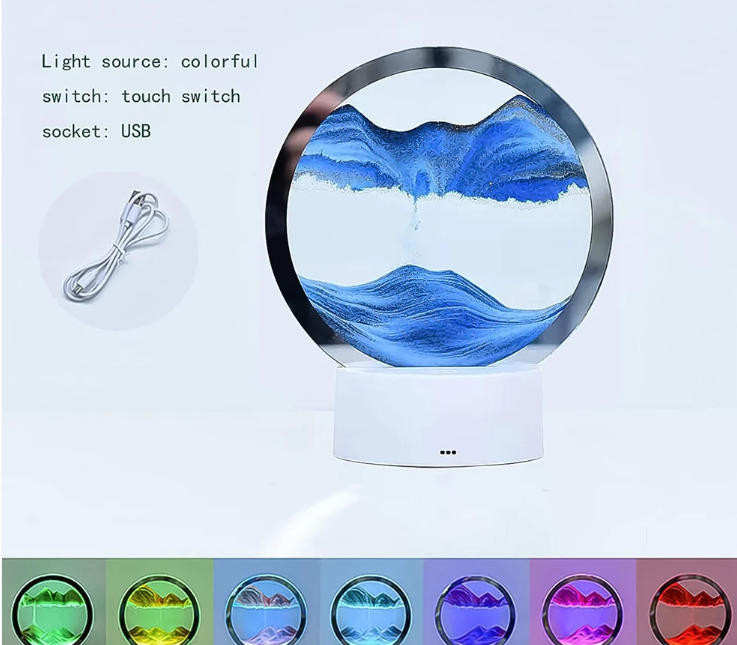 Moving Sand Art Picture – 5 Color Light Changing Decor